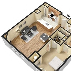 Luxury one bedroom apartment